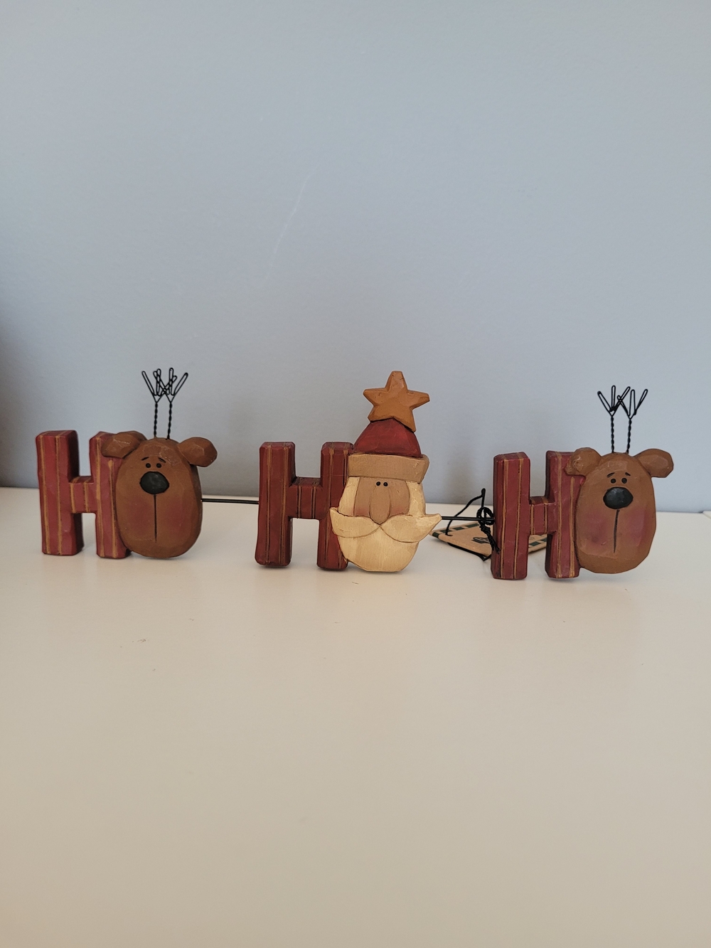 NWT HoHoHo Rustic Santa and Reindeer Holiday Decor - Blossom Bucket